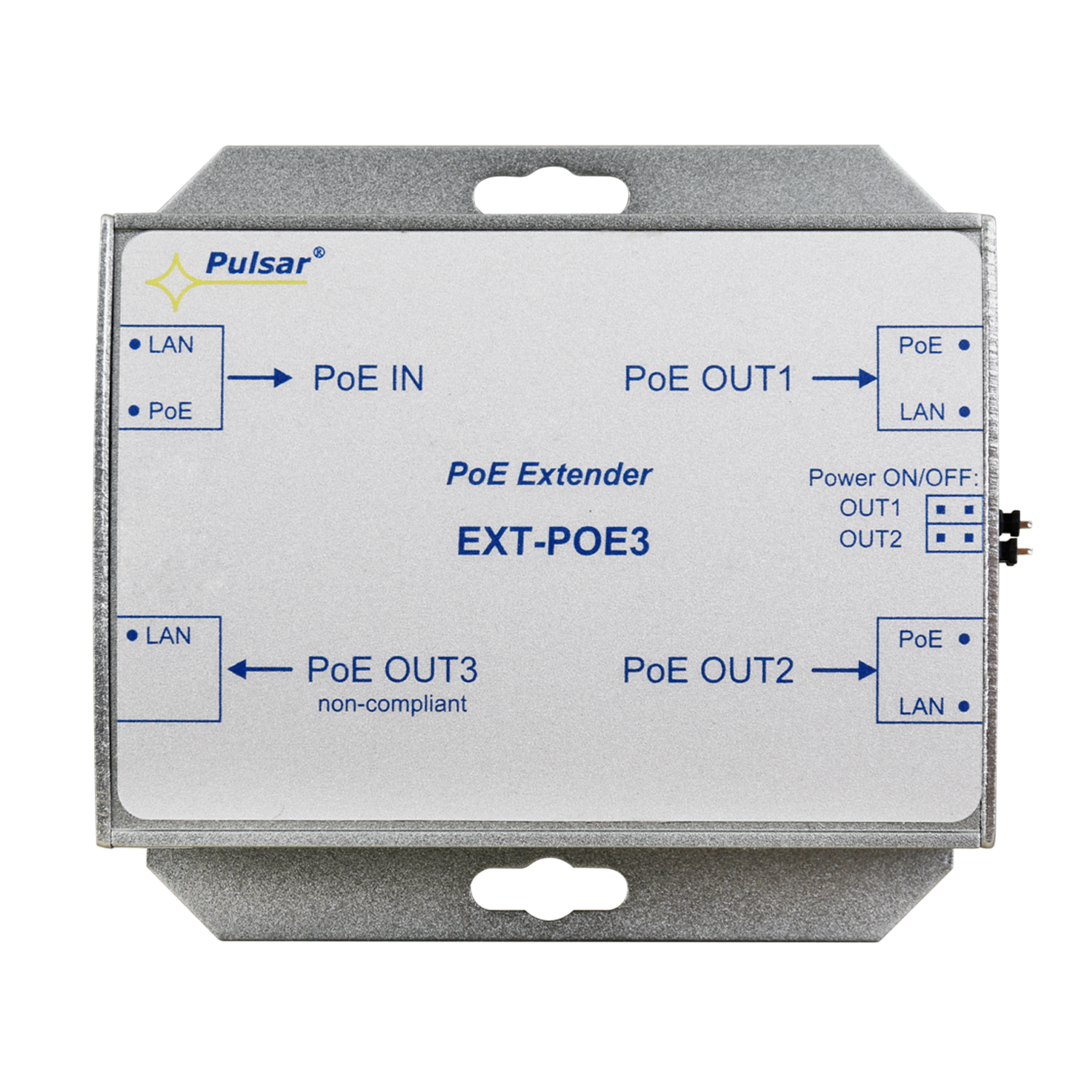Plento Shop - EXT-POE3 PoE-extender 3-Port PoE 2x30W + 1x15,4W Total 30W